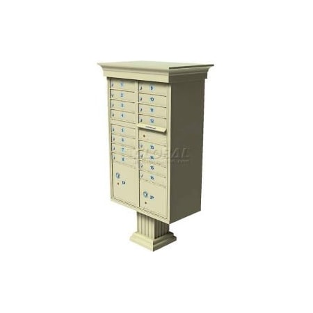 Florence Mfg Co Vital Cluster Box Unit w/Vogue Classic Accessories, 16 Unit & 2 Parcel Lockers, Sandstone 1570-16VSD